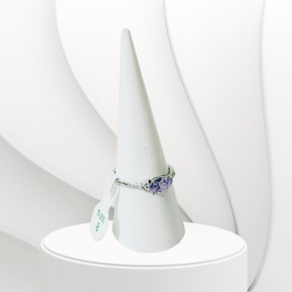 BP STERLING CLUB LAVENDER CUBIC ZIRCONIA RING (Size 8) - Picture 3 of 7